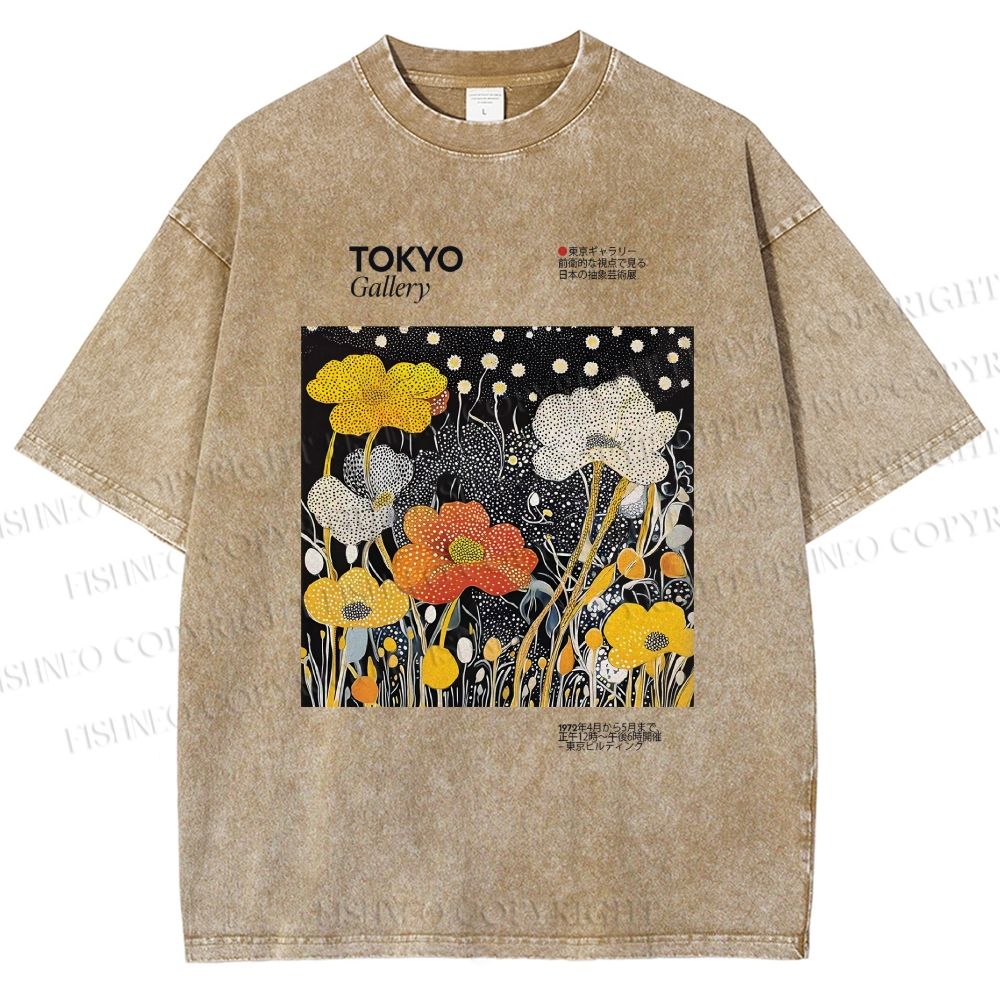 Unisex Bloom Floral Printed Washed Tee
