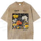Unisex Bloom Floral Printed Washed Tee