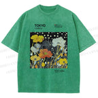 Unisex Bloom Floral Printed Washed Tee