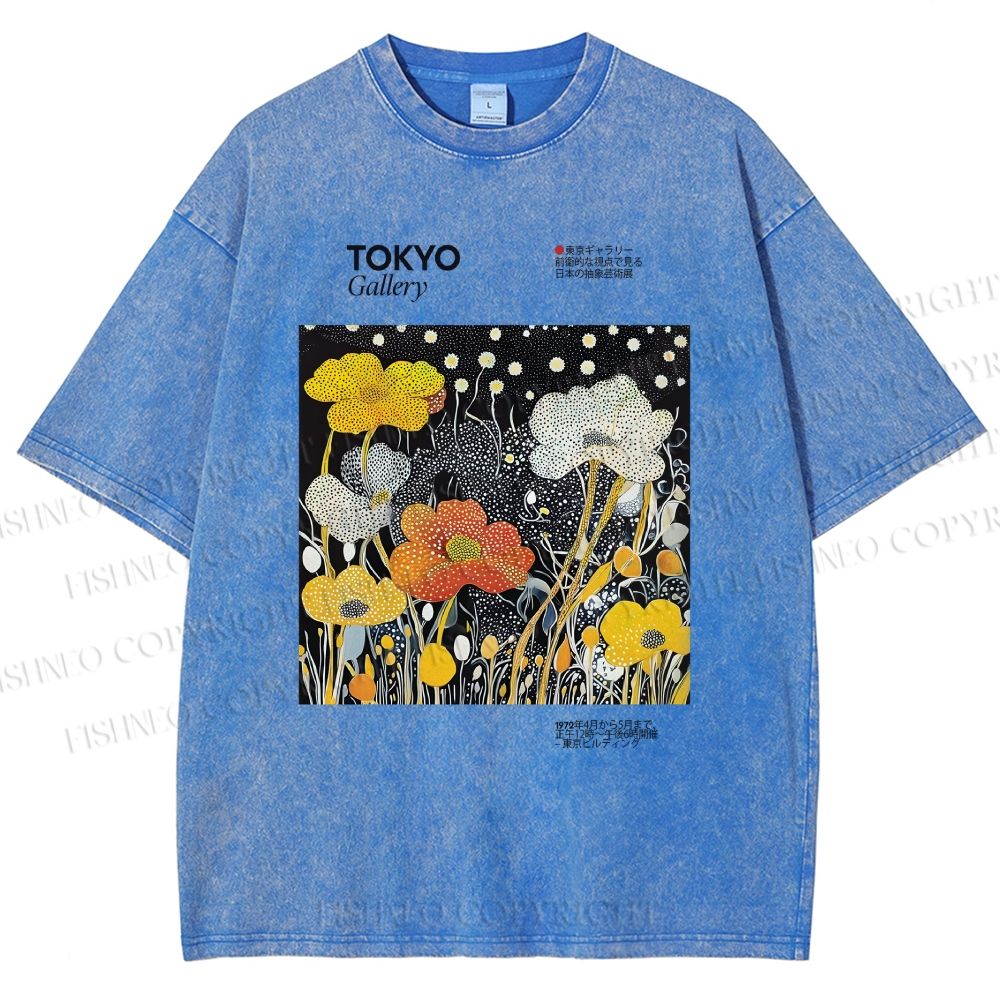 Unisex Bloom Floral Printed Washed Tee