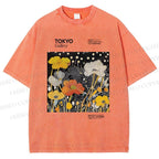 Unisex Bloom Floral Printed Washed Tee
