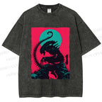 Unisex Alien Printed Washed Tee