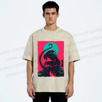 Unisex Alien Printed Washed Tee