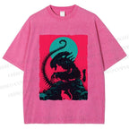 Unisex Alien Printed Washed Tee