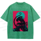Unisex Alien Printed Washed Tee