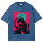 Unisex Alien Printed Washed Tee
