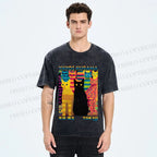 Unisex Yayoi Kusama Multicolor Cats Printed Washed Tee