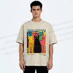 Unisex Yayoi Kusama Multicolor Cats Printed Washed Tee