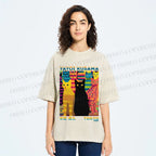 Unisex Yayoi Kusama Multicolor Cats Printed Washed Tee