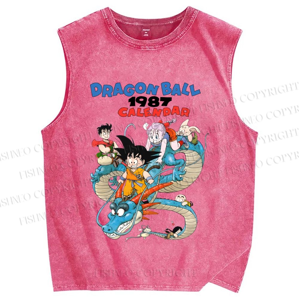 Unisex Dragon Ball Printed Washed Tank Top