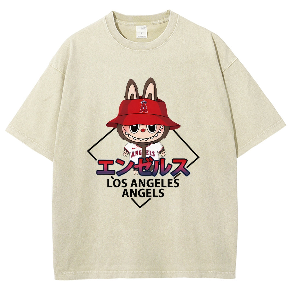 Labubu Los Angeles Angels Vintage Japanese Washed T-Shirt