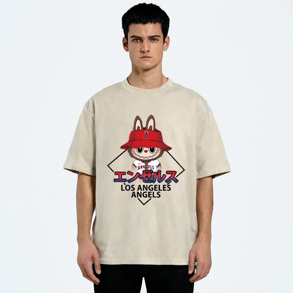 Labubu Los Angeles Angels Vintage Japanese Washed T-Shirt