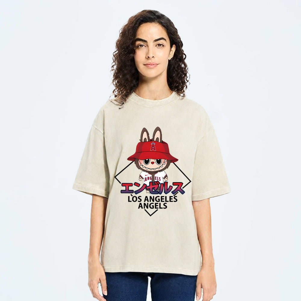 Labubu Los Angeles Angels Vintage Japanese Washed T-Shirt