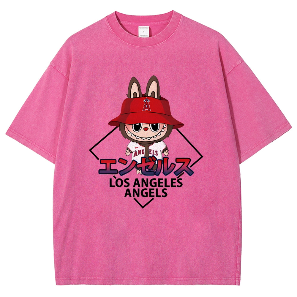 Labubu Los Angeles Angels Vintage Japanese Washed T-Shirt