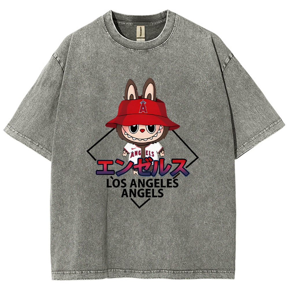 Labubu Los Angeles Angels Vintage Japanese Washed T-Shirt