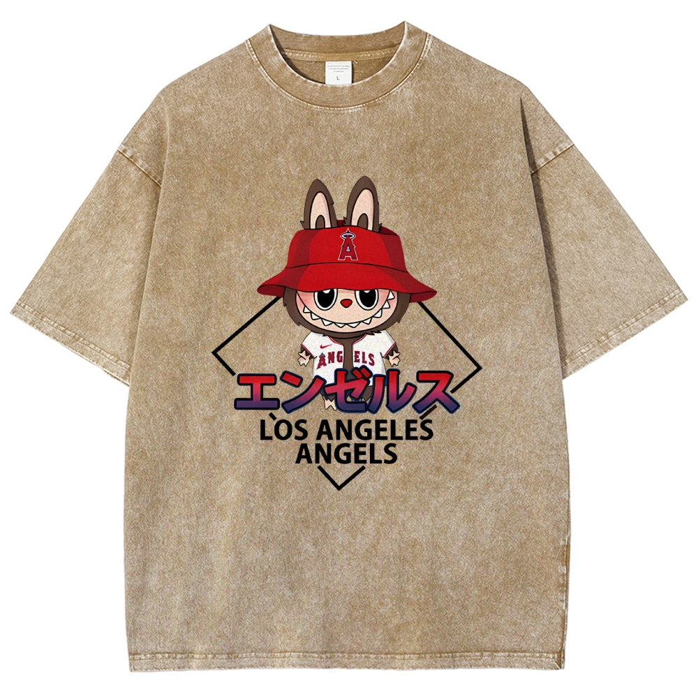 Labubu Los Angeles Angels Vintage Japanese Washed T-Shirt