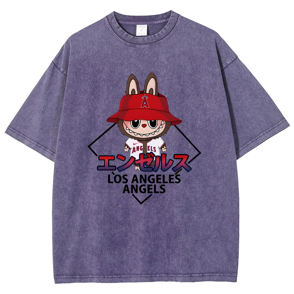 Labubu Los Angeles Angels Vintage Japanese Washed T-Shirt