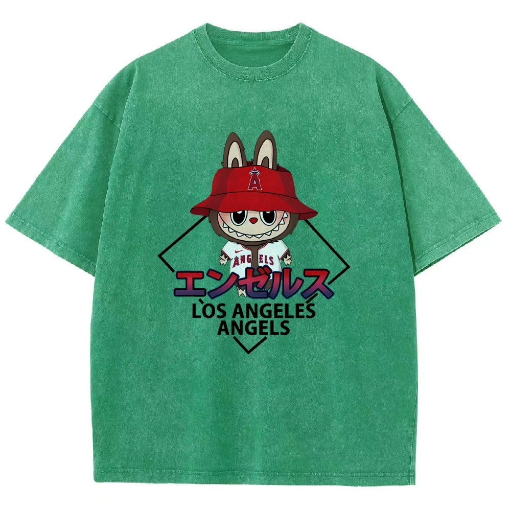 Labubu Los Angeles Angels Vintage Japanese Washed T-Shirt