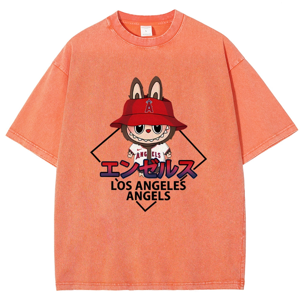Labubu Los Angeles Angels Vintage Japanese Washed T-Shirt