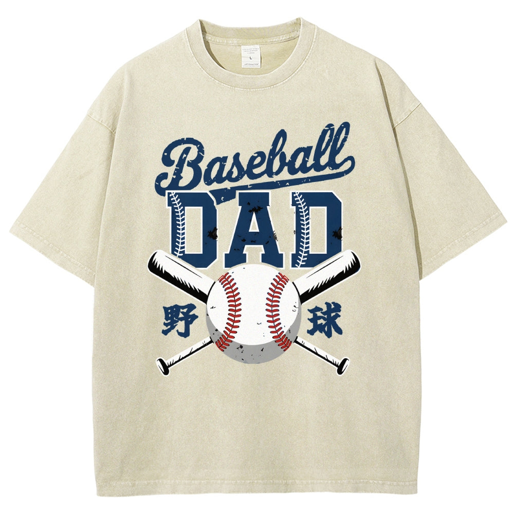 Baseball Father Vintage Washed T-shirt
