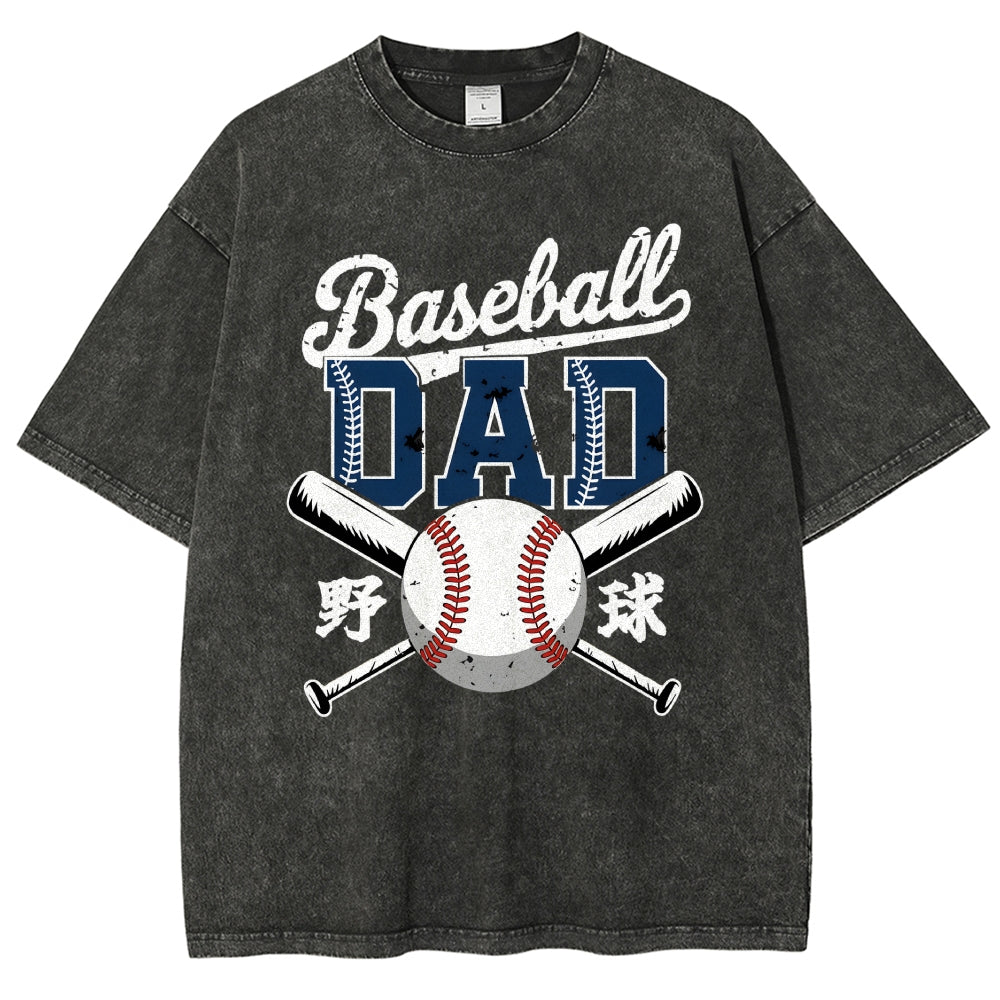 Baseball Father Vintage Washed T-shirt