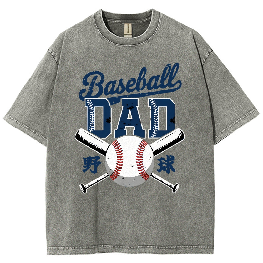 Baseball Father Vintage Washed T-shirt