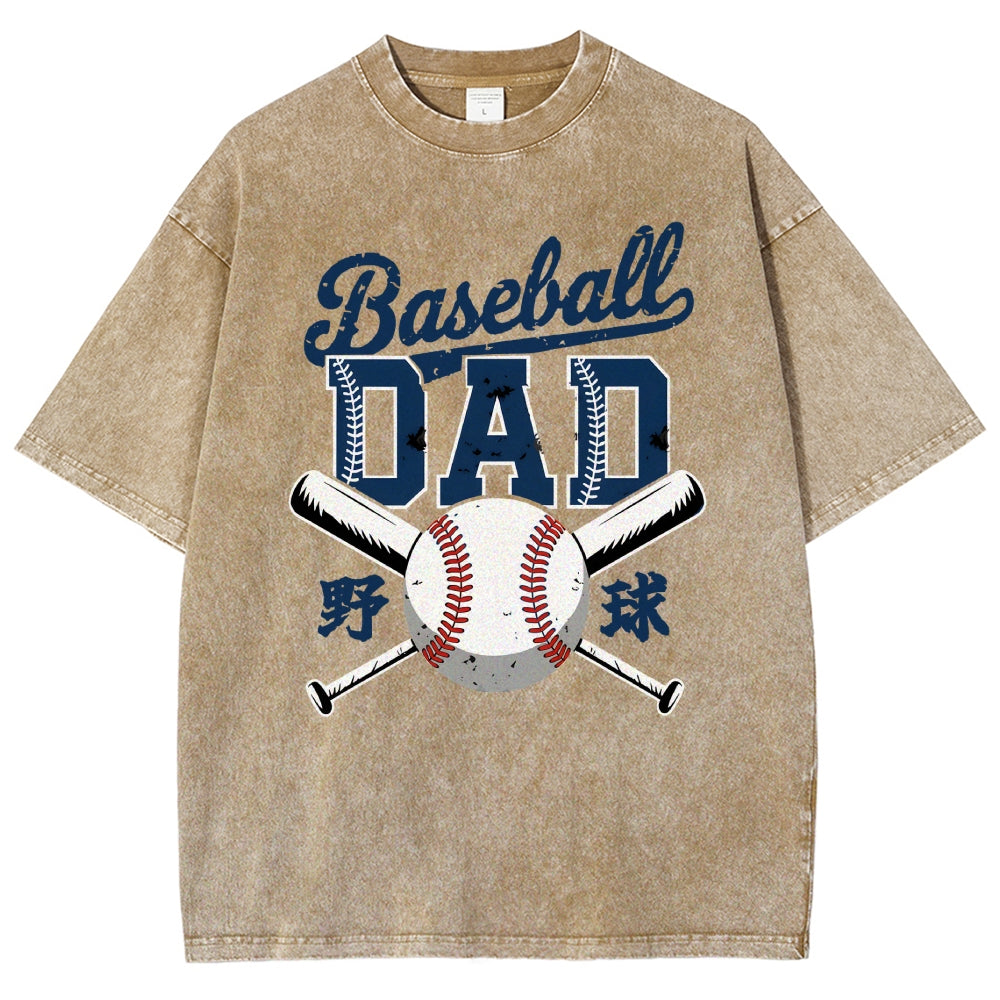 Baseball Father Vintage Washed T-shirt