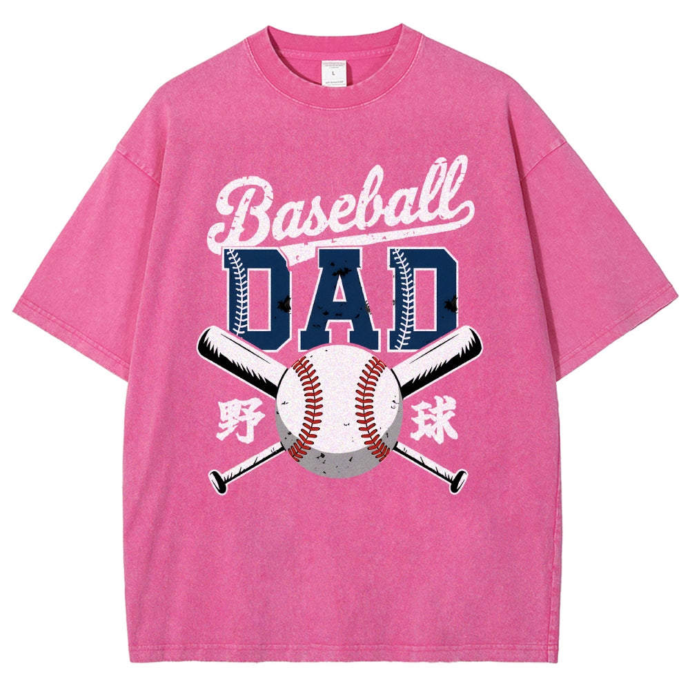 Baseball Father Vintage Washed T-shirt