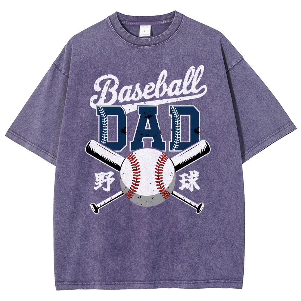 Baseball Father Vintage Washed T-shirt