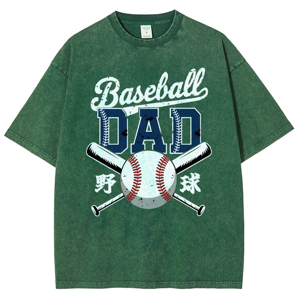 Baseball Father Vintage Washed T-shirt