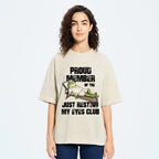 Unisex Just Resting My Eyes -Funny Fathers Day Printed Washed Tee