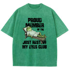 Unisex Just Resting My Eyes -Funny Fathers Day Printed Washed Tee