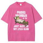 Unisex Just Resting My Eyes -Funny Fathers Day Printed Washed Tee