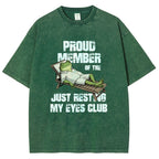 Unisex Just Resting My Eyes -Funny Fathers Day Printed Washed Tee