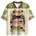Whimsical Multi Colored Frog Art Jersey Shirts
