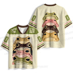 Whimsical Multi Colored Frog Art Jersey Shirts