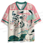 Tiger Walking on Lotus Leaf Jersey Shirts