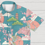Japanese Crane Ukiyo-e Hawaiian Shirt
