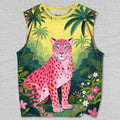 Unisex Pink Panther in Jungle Printed Tank Top