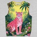 Unisex Pink Panther in Jungle Printed Tank Top