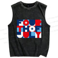 Unisex Independence Day Printed Washed Tank Top