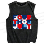 Unisex Independence Day Printed Washed Tank Top