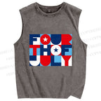 Unisex Independence Day Printed Washed Tank Top