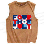 Unisex Independence Day Printed Washed Tank Top