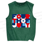 Unisex Independence Day Printed Washed Tank Top