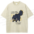 Unisex Angry Cat Dont Want to Make Videos Printed Washed Tee