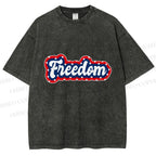 Unisex Independence Day Printed Washed Tee