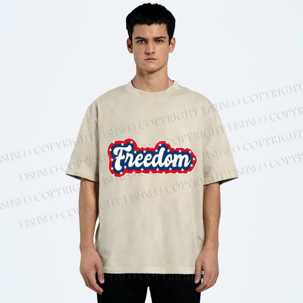 Unisex Independence Day Printed Washed Tee