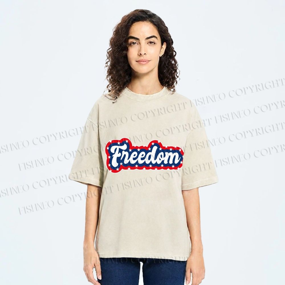Unisex Independence Day Printed Washed Tee
