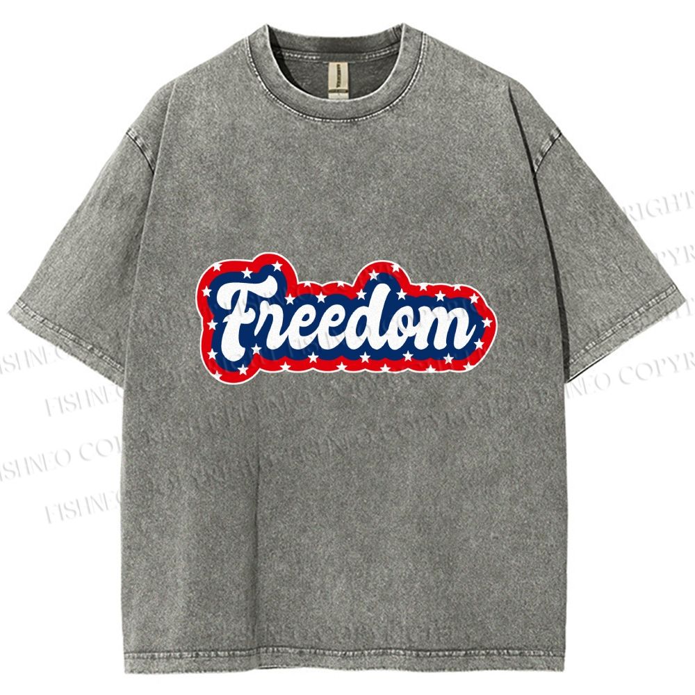 Unisex Independence Day Printed Washed Tee